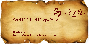 Széll Árpád névjegykártya