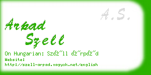 arpad szell business card